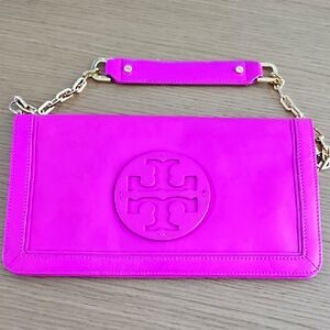 Tory Burch Pink Leather Chain Shoulder Bag